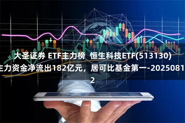 大圣证券 ETF主力榜  恒生科技ETF(513130)主力资金净流出182亿元，居可比基金第一-20250812