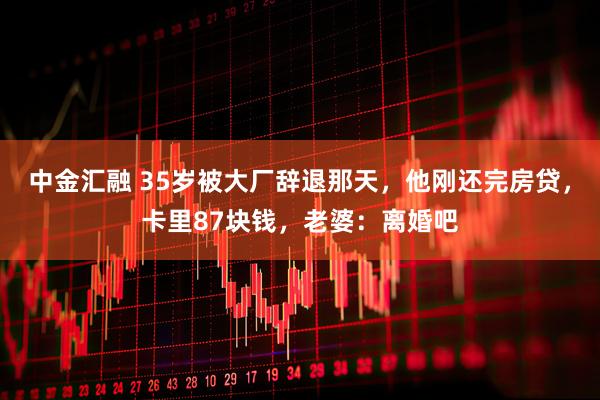 中金汇融 35岁被大厂辞退那天，他刚还完房贷，卡里87块钱，老婆：离婚吧
